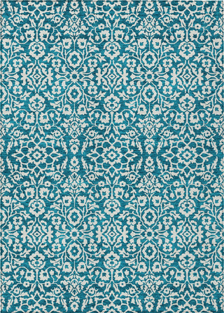 Piper Looms Chantille Damask ACN920 Teal Machine Washable Area Rug main image