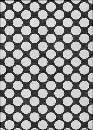 Piper Looms Chantille Circles ACN921 Black Machine Washable Area Rug main image