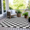 Piper Looms Chantille Circles ACN921 Black Machine Washable Area Rug Outdoor Lifestyle Image Feature