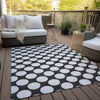 Piper Looms Chantille Circles ACN921 Black Machine Washable Area Rug Outdoor Lifestyle Image Feature