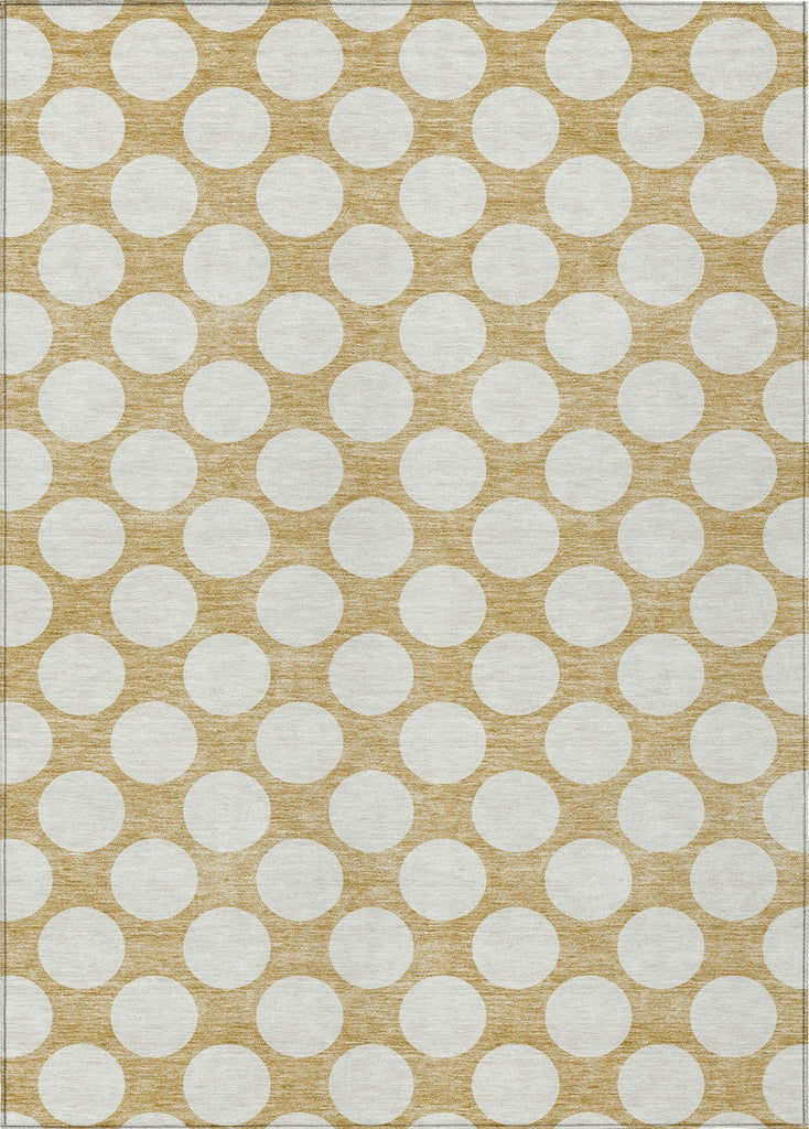 Piper Looms Chantille Circles ACN921 Gold Machine Washable Area Rug main image