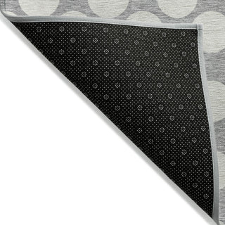 Piper Looms Chantille Circles ACN921 Gray Machine Washable Area Rug Backing Image