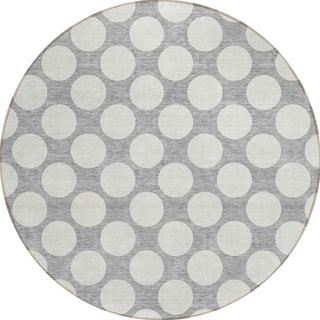 Piper Looms Chantille Circles ACN921 Gray Machine Washable Area Rug Round Main Image