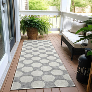 Piper Looms Chantille Circles ACN921 Gray Machine Washable Area Rug Runner Outdoor Lifestyle Image Feature