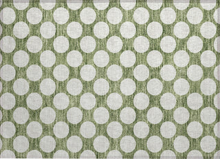 Piper Looms Chantille Circles ACN921 Green Machine Washable Area Rug Scatter Main Image