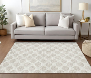 Piper Looms Chantille Circles ACN921 Ivory Machine Washable Area Rug Lifestyle Image Feature