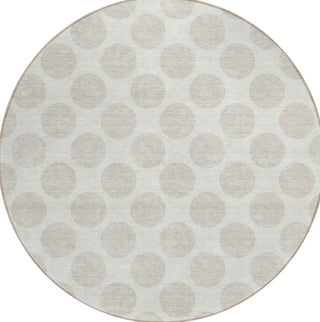Piper Looms Chantille Circles ACN921 Ivory Machine Washable Area Rug Round Main Image