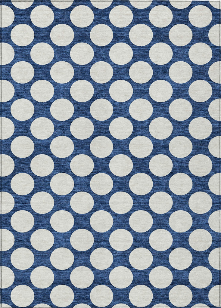 Piper Looms Chantille Circles ACN921 Navy Machine Washable Area Rug main image