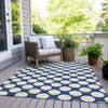 Piper Looms Chantille Circles ACN921 Navy Machine Washable Area Rug Outdoor Lifestyle Image Feature