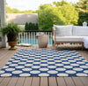 Piper Looms Chantille Circles ACN921 Navy Machine Washable Area Rug Outdoor Lifestyle Image Feature