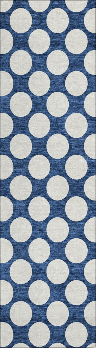 Piper Looms Chantille Circles ACN921 Navy Machine Washable Area Rug Runner Main Image
