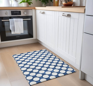 Piper Looms Chantille Circles ACN921 Navy Machine Washable Area Rug Scatter Lifestyle Image Feature