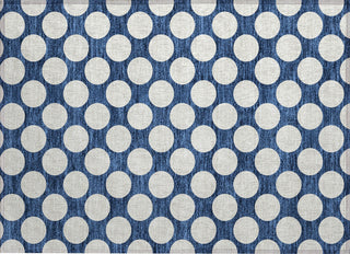 Piper Looms Chantille Circles ACN921 Navy Machine Washable Area Rug Scatter Main Image