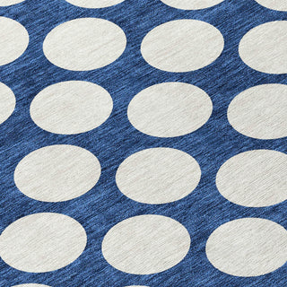 Piper Looms Chantille Circles ACN921 Navy Machine Washable Area Rug Swatch Image