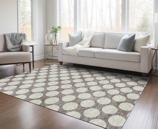 Piper Looms Chantille Circles ACN921 Taupe Machine Washable Area Rug Lifestyle Image Feature