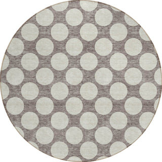 Piper Looms Chantille Circles ACN921 Taupe Machine Washable Area Rug Round Main Image