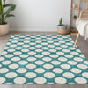 Piper Looms Chantille Circles ACN921 Teal Machine Washable Area Rug Lifestyle Image Feature