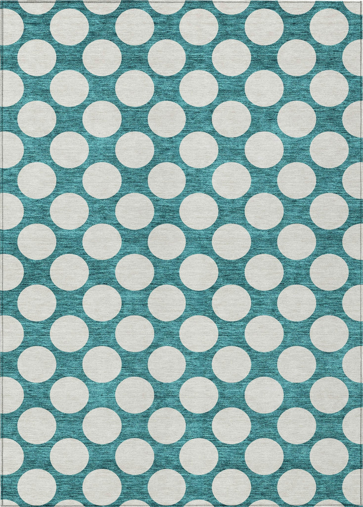 Piper Looms Chantille Circles ACN921 Teal Machine Washable Area Rug main image