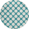 Piper Looms Chantille Circles ACN921 Teal Machine Washable Area Rug Round Main Image