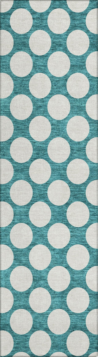 Piper Looms Chantille Circles ACN921 Teal Machine Washable Area Rug Runner Main Image