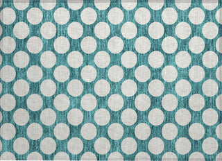 Piper Looms Chantille Circles ACN921 Teal Machine Washable Area Rug Scatter Main Image