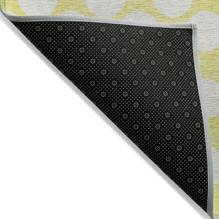 Piper Looms Chantille Circles ACN921 Yellow Machine Washable Area Rug Backing Image