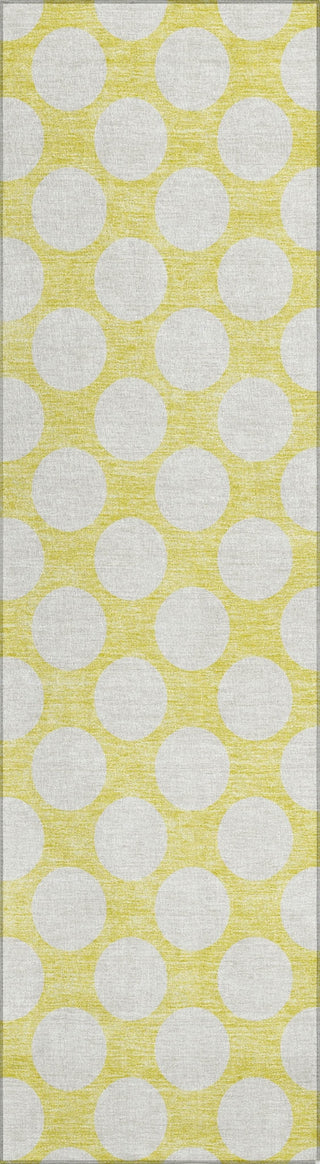 Piper Looms Chantille Circles ACN921 Yellow Machine Washable Area Rug Runner Main Image
