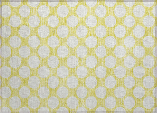 Piper Looms Chantille Circles ACN921 Yellow Machine Washable Area Rug Scatter Main Image