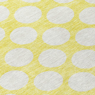 Piper Looms Chantille Circles ACN921 Yellow Machine Washable Area Rug Swatch Image