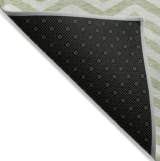 Piper Looms Chantille Chevron ACN922 Aloe Machine Washable Area Rug Backing Image