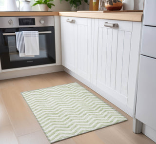 Piper Looms Chantille Chevron ACN922 Aloe Machine Washable Area Rug Scatter Lifestyle Image Feature