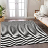 Piper Looms Chantille Chevron ACN922 Black Machine Washable Area Rug Lifestyle Image Feature
