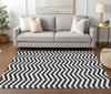 Piper Looms Chantille Chevron ACN922 Black Machine Washable Area Rug Lifestyle Image Feature