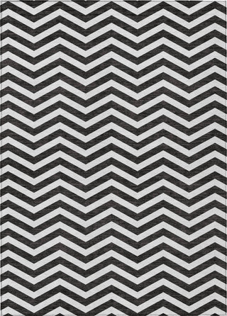 Piper Looms Chantille Chevron ACN922 Black Machine Washable Area Rug main image