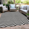 Piper Looms Chantille Chevron ACN922 Black Machine Washable Area Rug Outdoor Lifestyle Image Feature