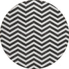 Piper Looms Chantille Chevron ACN922 Black Machine Washable Area Rug Round Main Image