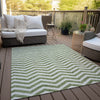Piper Looms Chantille Chevron ACN922 Green Machine Washable Area Rug Outdoor Lifestyle Image Feature