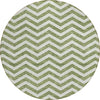 Piper Looms Chantille Chevron ACN922 Green Machine Washable Area Rug Round Main Image