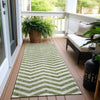 Piper Looms Chantille Chevron ACN922 Green Machine Washable Area Rug Runner Outdoor Lifestyle Image Feature