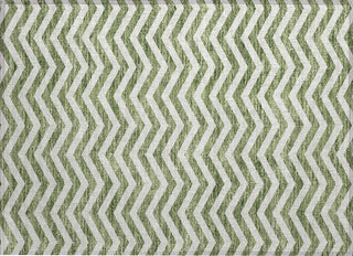 Piper Looms Chantille Chevron ACN922 Green Machine Washable Area Rug Scatter Main Image