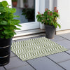 Piper Looms Chantille Chevron ACN922 Green Machine Washable Area Rug Scatter Outdoor Lifestyle Image Feature
