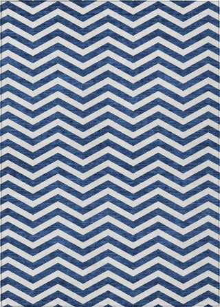 Piper Looms Chantille Chevron ACN922 Navy Machine Washable Area Rug main image