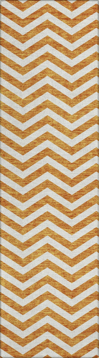 Piper Looms Chantille Chevron ACN922 Orange Machine Washable Area Rug Runner Main Image