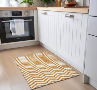 Piper Looms Chantille Chevron ACN922 Orange Machine Washable Area Rug Scatter Lifestyle Image Feature