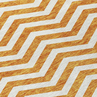 Piper Looms Chantille Chevron ACN922 Orange Machine Washable Area Rug Swatch Image