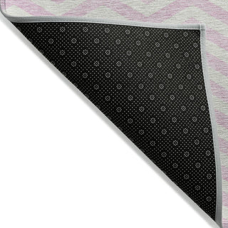 Piper Looms Chantille Chevron ACN922 Pink Machine Washable Area Rug Backing Image