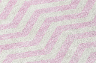 Piper Looms Chantille Chevron ACN922 Pink Machine Washable Area Rug Swatch Image
