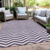 Piper Looms Chantille Chevron ACN922 Purple Machine Washable Area Rug Outdoor Lifestyle Image Feature