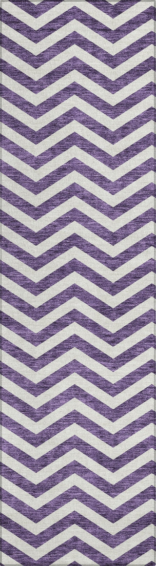 Piper Looms Chantille Chevron ACN922 Purple Machine Washable Area Rug Runner Main Image