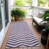 Piper Looms Chantille Chevron ACN922 Purple Machine Washable Area Rug Runner Outdoor Lifestyle Image Feature